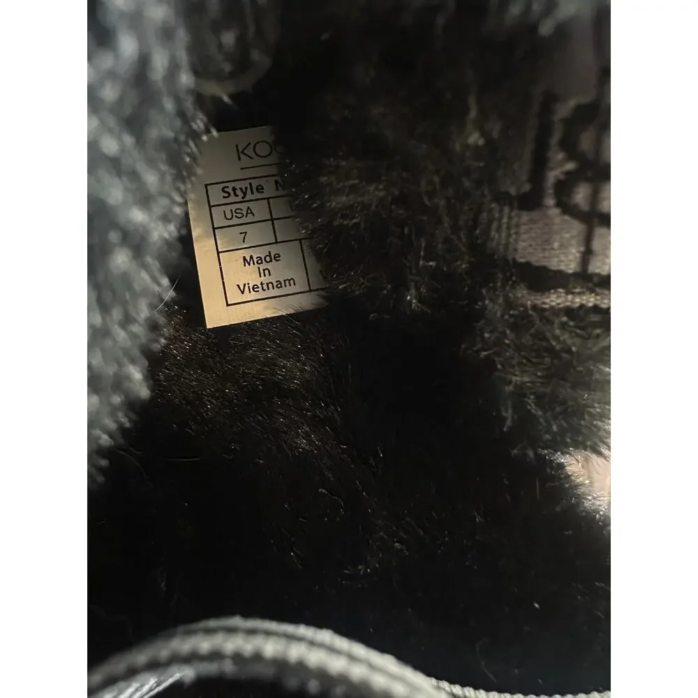 Koolaburra by UGG Fuzz'n II Black Cozy Slingback Ankle Strap Fleece Slippers 7 - Picture 10 of 12